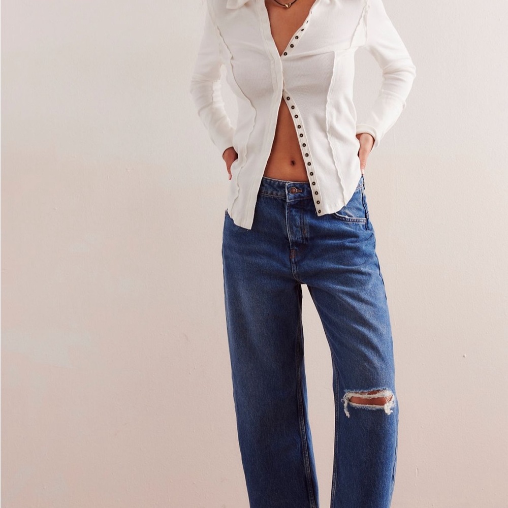 EUC We The Free Deep Trance Dropped Boyfriend Jeans